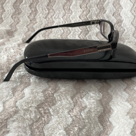 Vintage Metal/Plastic Rhinestone Gucci Frames with Prescription Lenses and Case - Picture 3 of 6